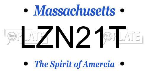LZN21T Massachusetts License Plate