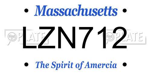 LZN712 Massachusetts License Plate