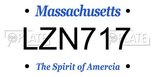LZN717 Massachusetts License Plate