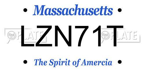LZN71T Massachusetts License Plate