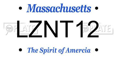 LZNT12 Massachusetts License Plate