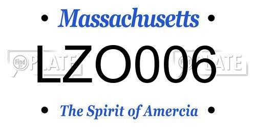 LZO006 Massachusetts License Plate
