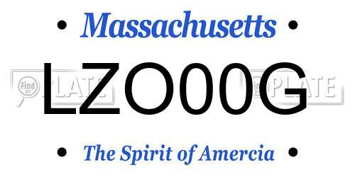 LZO00G Massachusetts License Plate