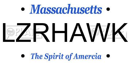 LZRHAWK Massachusetts License Plate