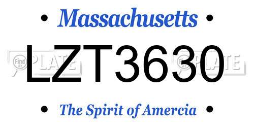 LZT3630 Massachusetts License Plate