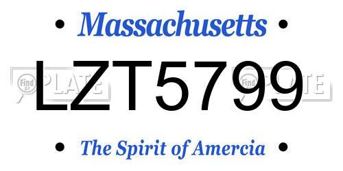 LZT5799 Massachusetts License Plate