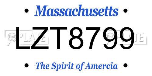 LZT8799 Massachusetts License Plate