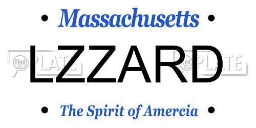 LZZARD Massachusetts License Plate