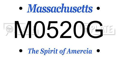 M0520G Massachusetts License Plate
