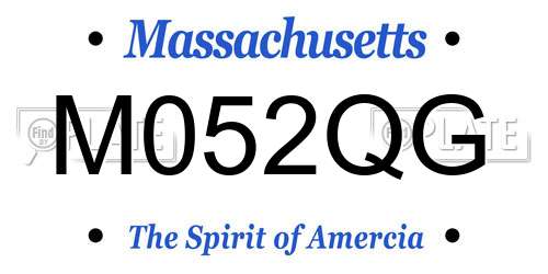 M052QG Massachusetts License Plate