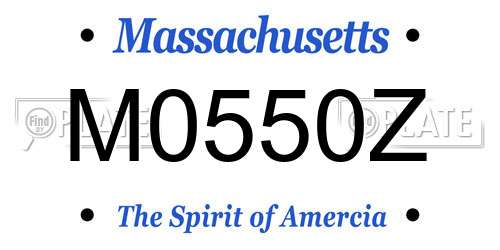 M0550Z Massachusetts License Plate