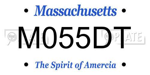 M055DT Massachusetts License Plate