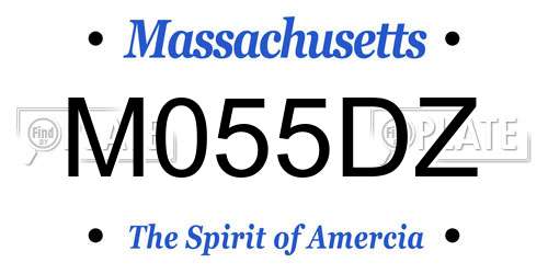 M055DZ Massachusetts License Plate