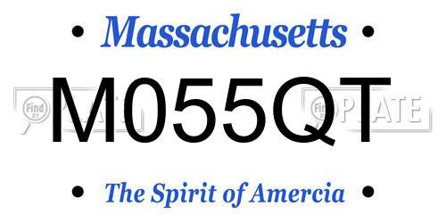 M055QT Massachusetts License Plate