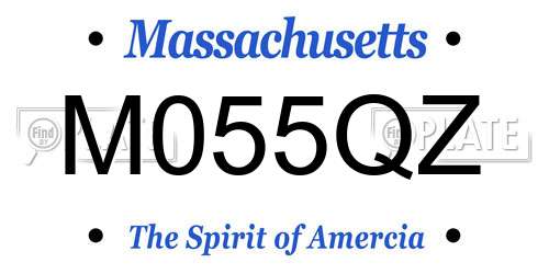 M055QZ Massachusetts License Plate