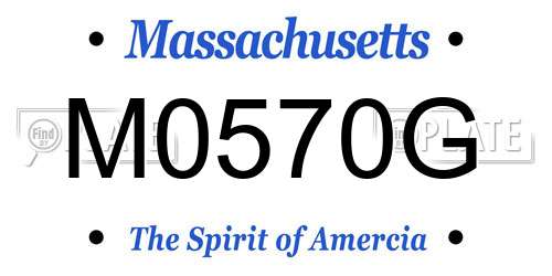 M0570G Massachusetts License Plate