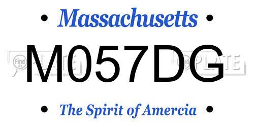 M057DG Massachusetts License Plate
