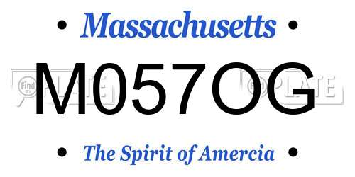 M057OG Massachusetts License Plate