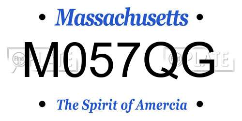 M057QG Massachusetts License Plate