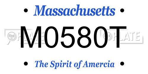 M0580T Massachusetts License Plate