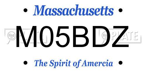 M05BDZ Massachusetts License Plate