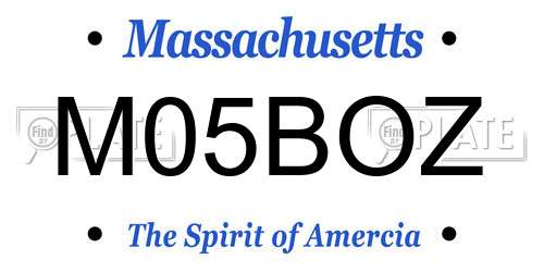 M05BOZ Massachusetts License Plate