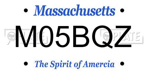 M05BQZ Massachusetts License Plate