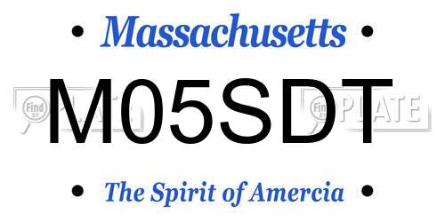 M05SDT Massachusetts License Plate