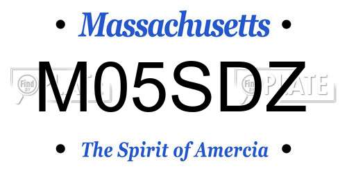 M05SDZ Massachusetts License Plate