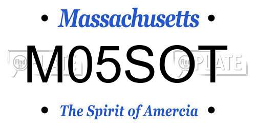 M05SOT Massachusetts License Plate