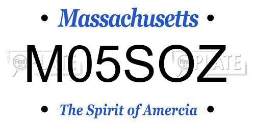 M05SOZ Massachusetts License Plate