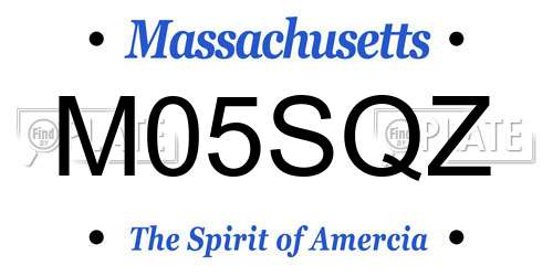 M05SQZ Massachusetts License Plate
