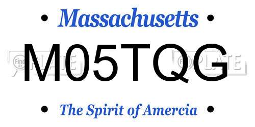 M05TQG Massachusetts License Plate