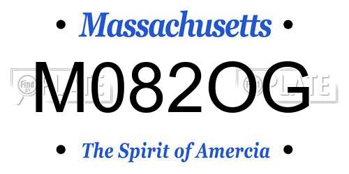 M082OG Massachusetts License Plate
