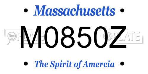 M0850Z Massachusetts License Plate