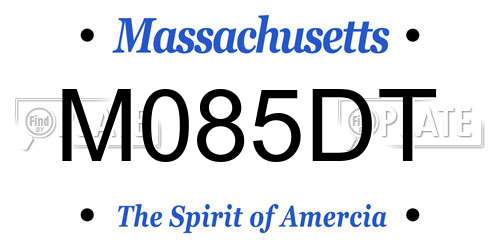 M085DT Massachusetts License Plate