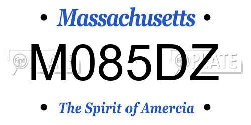 M085DZ Massachusetts License Plate