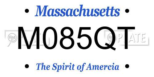 M085QT Massachusetts License Plate