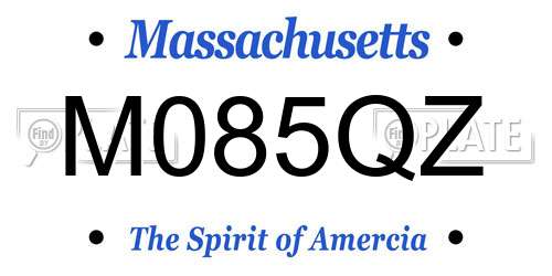 M085QZ Massachusetts License Plate