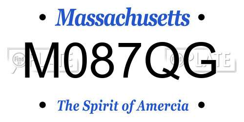 M087QG Massachusetts License Plate