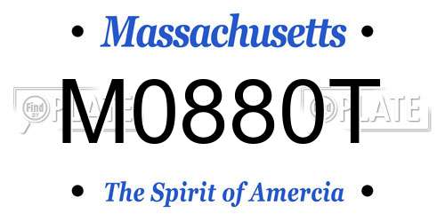 M0880T Massachusetts License Plate