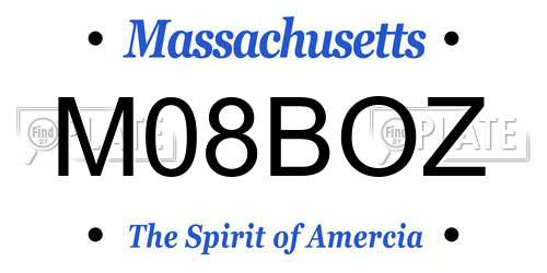 M08BOZ Massachusetts License Plate