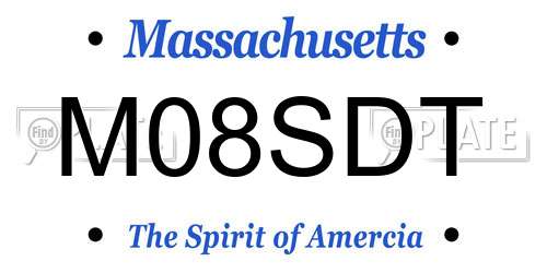 M08SDT Massachusetts License Plate