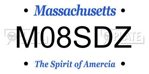 M08SDZ Massachusetts License Plate