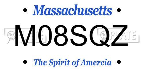 M08SQZ Massachusetts License Plate