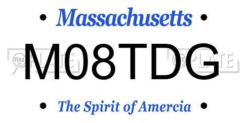 M08TDG Massachusetts License Plate