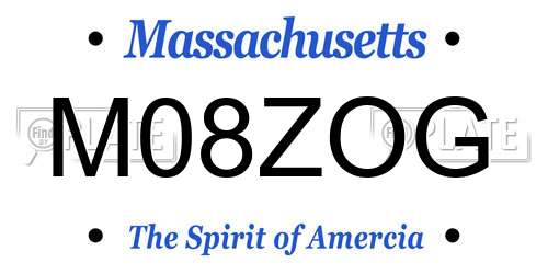 M08ZOG Massachusetts License Plate