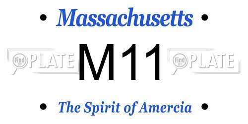 M11 Massachusetts License Plate
