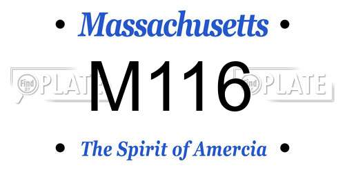 M116 Massachusetts License Plate