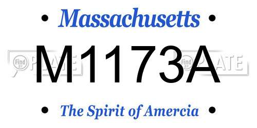 M1173A Massachusetts License Plate